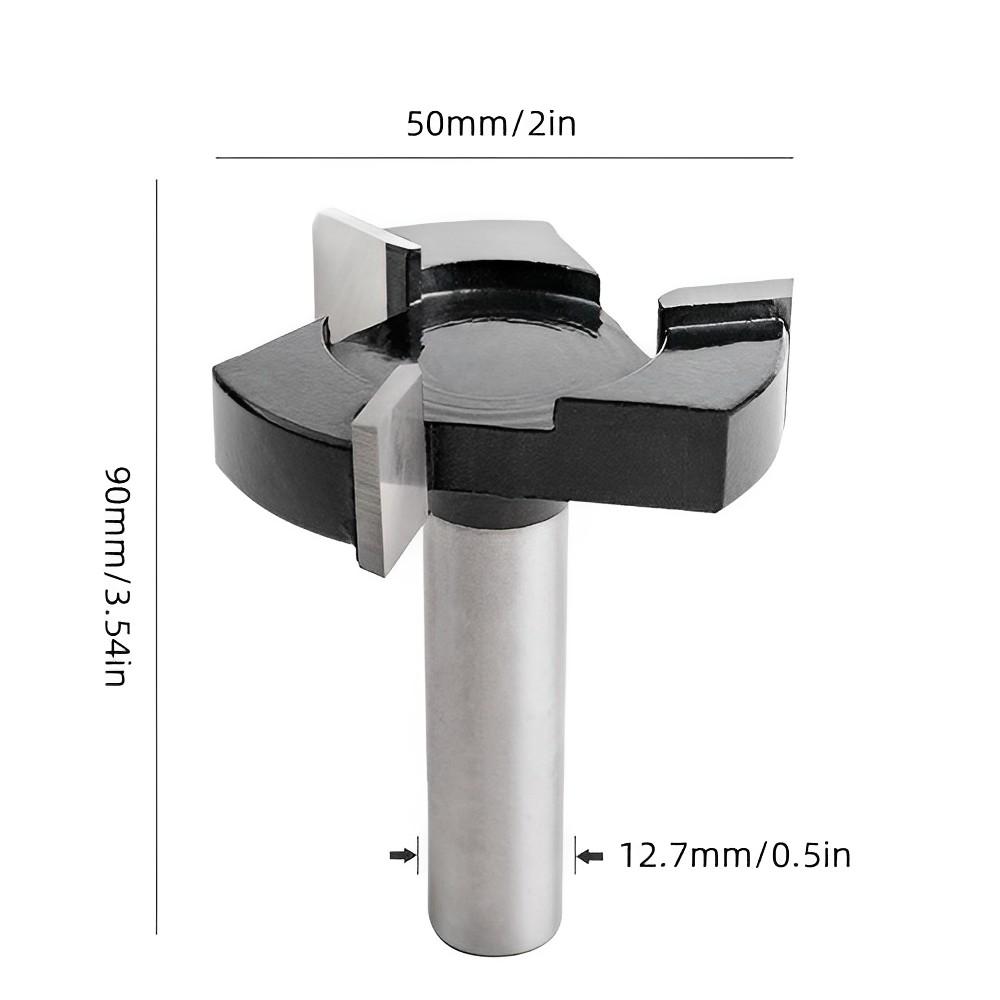 1/2inch Shank 2inch Cutting Diameter  Wood Milling Cutter Planer CNC Spoilboard Surfacing Router Bits, Planing Bit Woodworking Tool