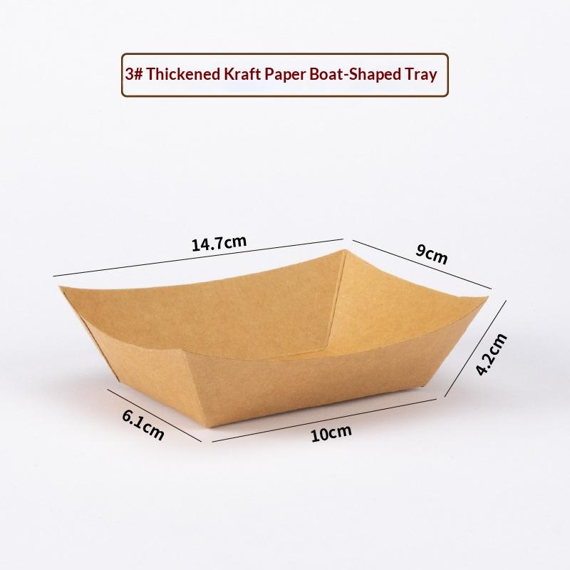 50Pcs Disposable Boat Shaped Hotdog Trays Kraft Paper Oil Resistant Serving Platters for BBQ Food Truck Catering