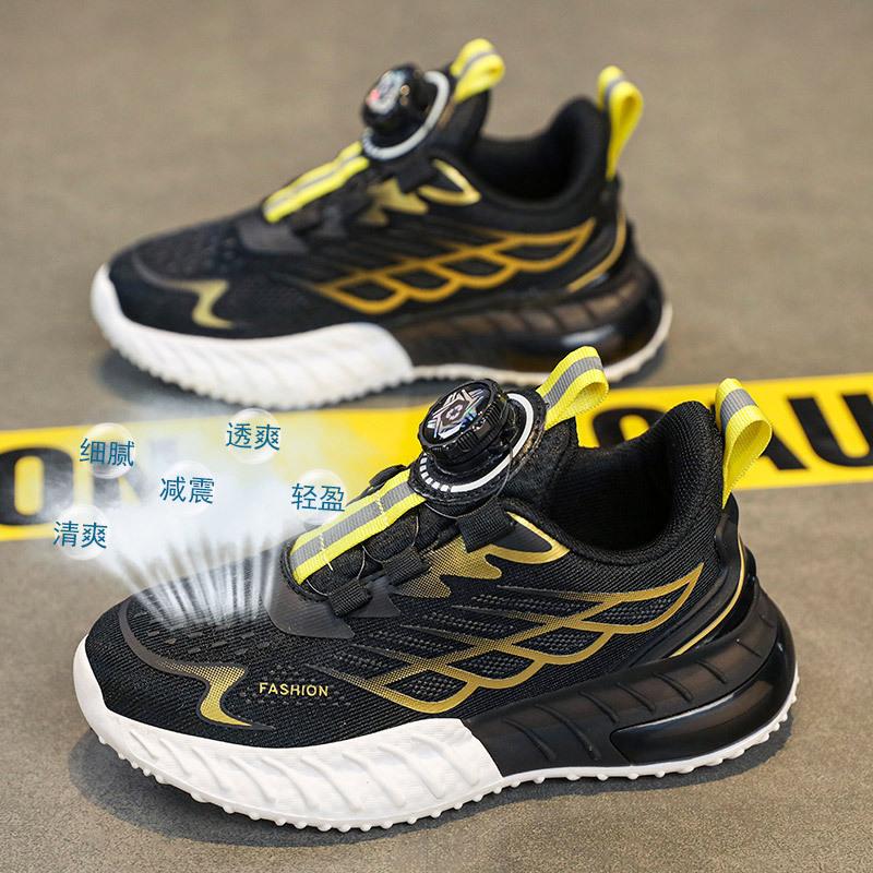 Classmates Spring and Autumn 2025 Mesh Guochao Rotating Buckle Breathable Basketball Shoes Middle and Older Children's Fashion Running Sneakers