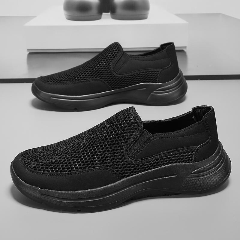Slip-On Dad Shoes Non-Slip Breathable Soft Bottom Lightweight Large Size Casual Beijing Cloth Shoes for Men Comfortable