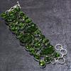 Natural Peridot Carving, Peridot Gemstone 925 Sterling Silver Bracelet 7-8" p5E85