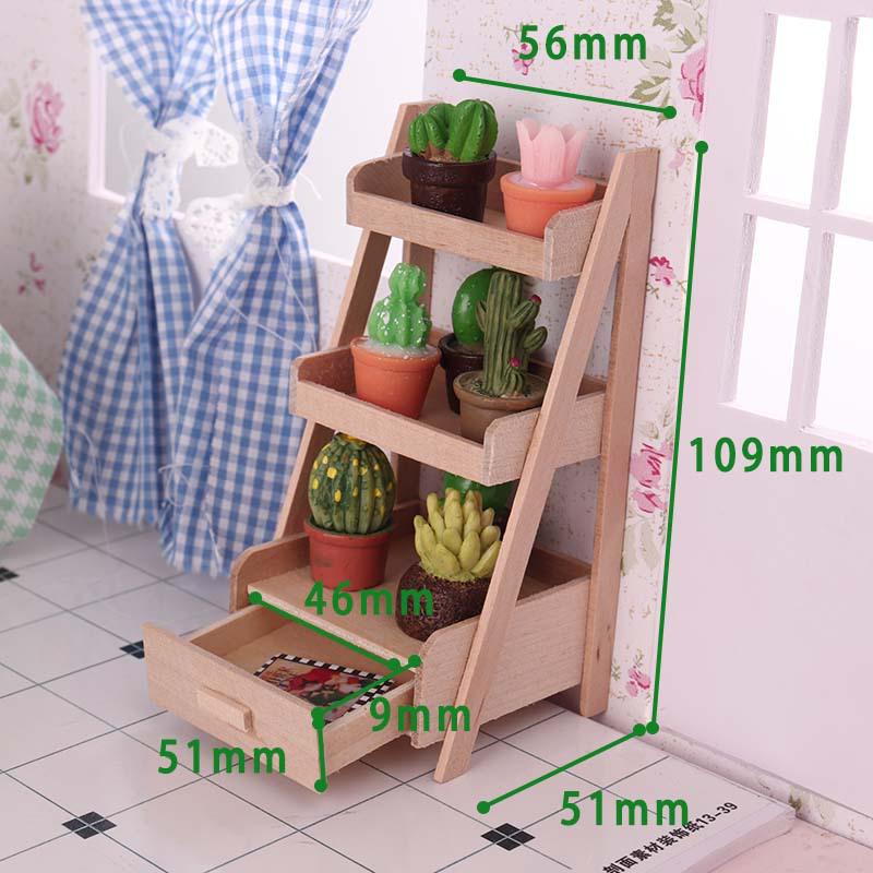 1:12 Scale Dollhouse Miniature Food & Flower Stand Model