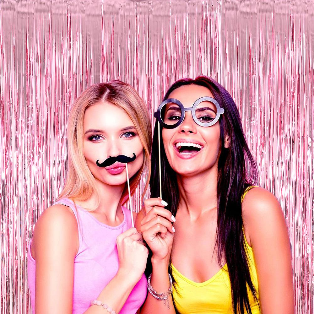 Top Matte Birthday Party Decoration Backdrop Foil Tassel Fringe Curtain Kids Adult Photo Booth Baby Shower Wedding Glitter Drape KTY