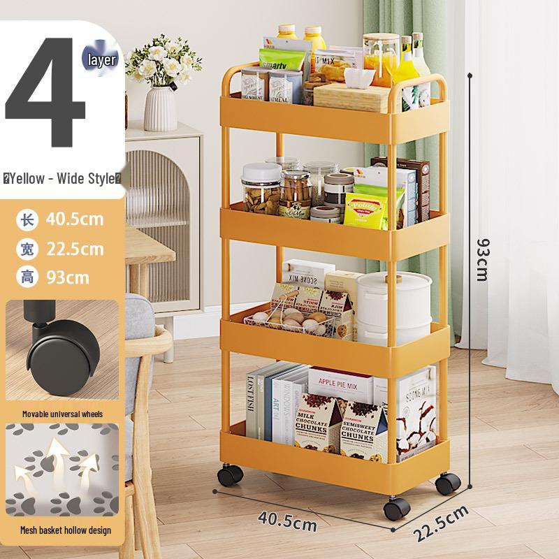 Compact Multi-Layer Rolling Storage Rack for Kitchen, Dorm, or Bathroom