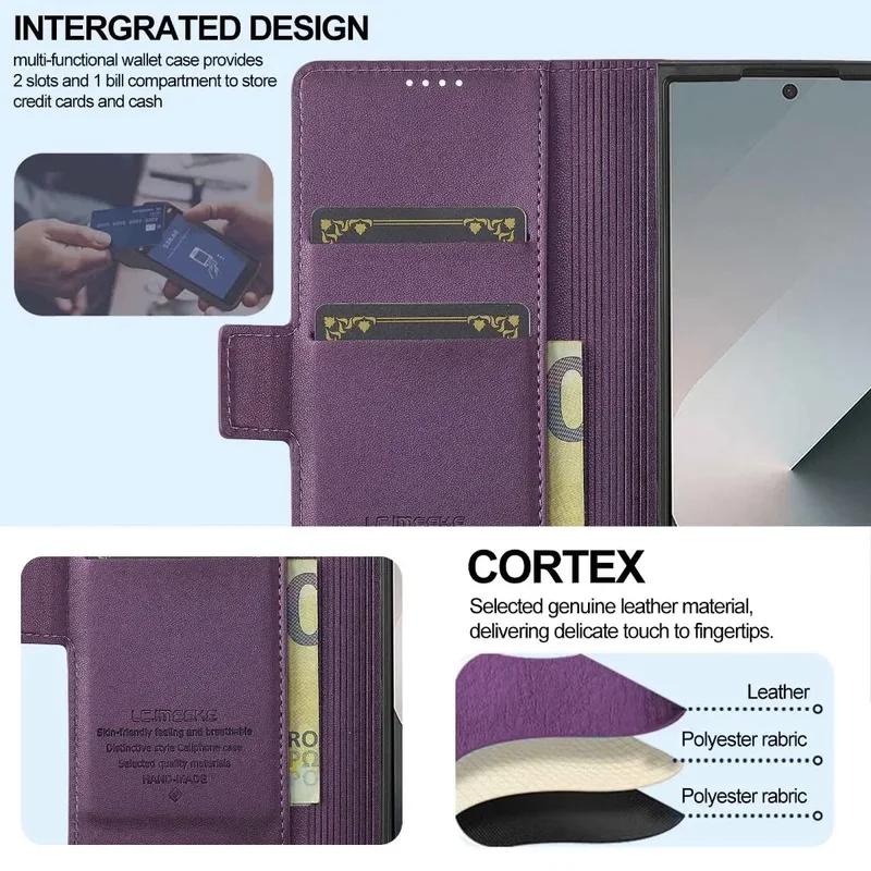 Business Leder Handyhülle für Samsung Z Fold 7 6 5 4 3 fold6 fold5 fold4 Fold3 5G mit Stifthalter Geldbörse Kartenfach Klapphülle