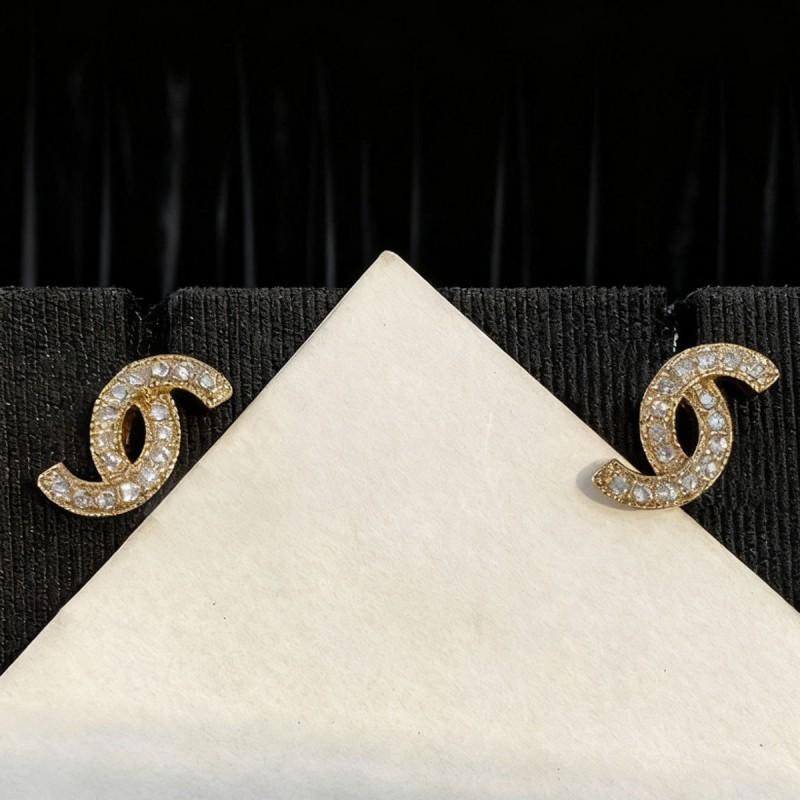 Letter Zircon Stud Earrings Post Small Style Fashion Jewelry Women
