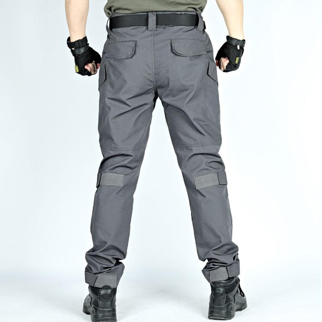 Men's Solid Color Camouflage Multi-Pocket Cargo Pants Men's Outdoor Rip Resistant Cargo Pants