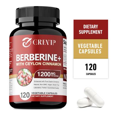 Berberinkapslar, med Ceylonkanel, 1200 mg per portion, Stödjer Glukosmetabolismen, Immunsystemet, Hälsosam Viktkontroll, 120 Kapslar