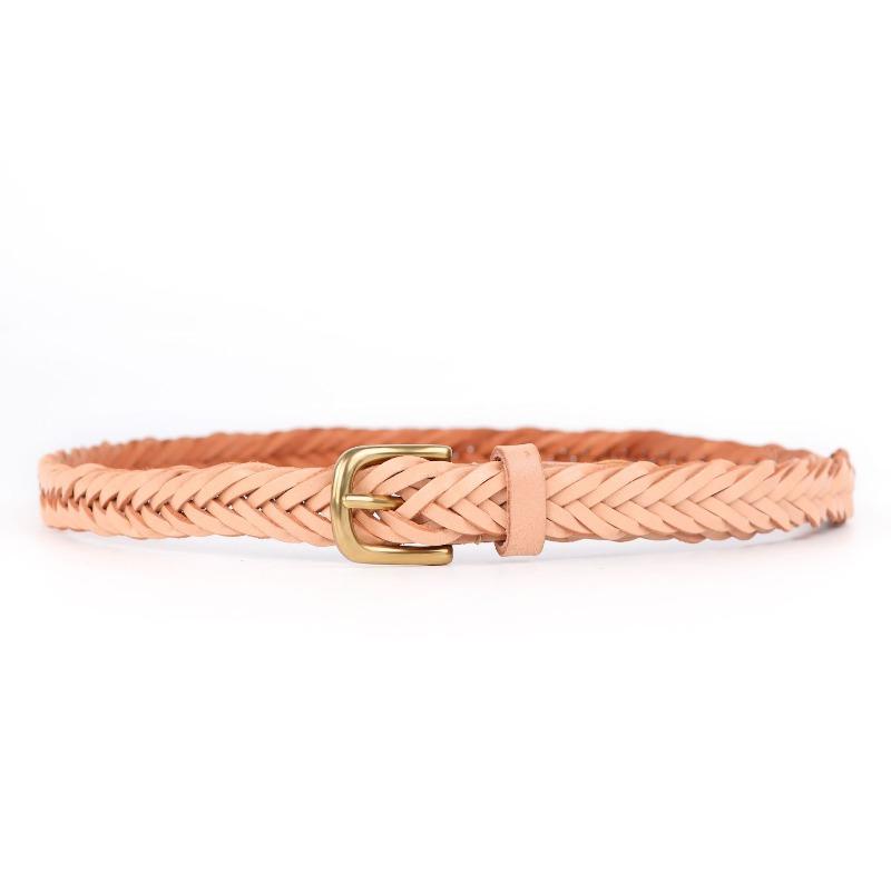 Handmade Braided Leather Belt - Italian Top Grain Cowhide Women's Belt - Full Grain Genuine Leather Belt