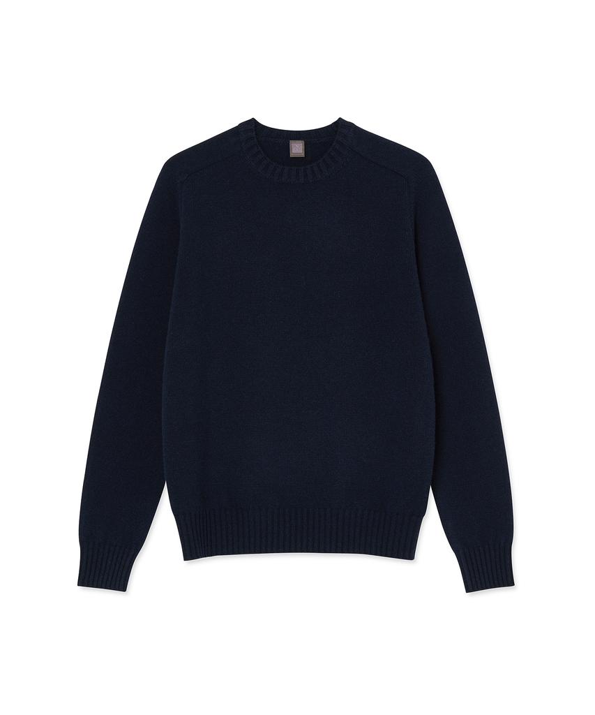 IOLO Merino Wool Saddle Crewneck_Navy