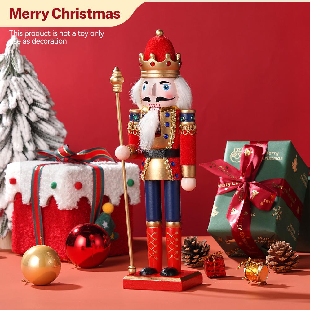 12 Inch King Nutcracker Painted Soldier Christmas Decor  Xmas Holiday Collectible Gifts for Festive Christmas Tree Table Decor