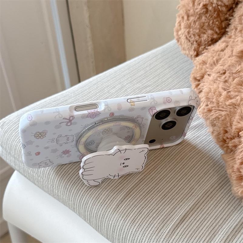 

Colorful Floral Bow Cat Magnetic Phone Case for iPhone 17, 16 Pro Max, 15 Pro iPhone 16 Pro Max