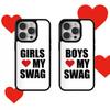 Minimalist Letter Boys and Girls Love My Swag Phone Case for iPhone 17 AIR 16 15 14 13 12 11 PRO MAX PLUS Y2K Glass Bumper Cover
