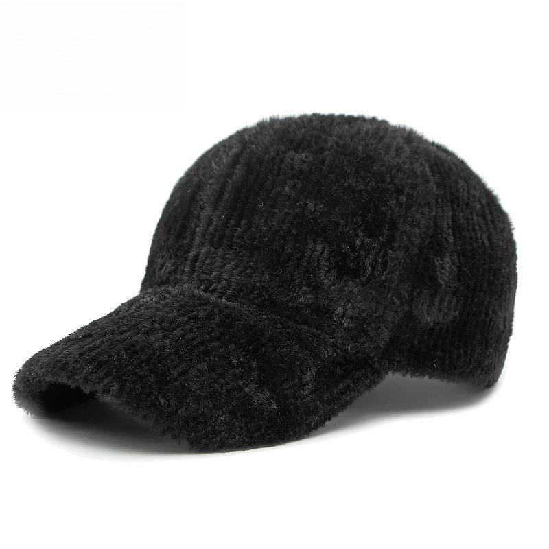 Women s Fluffy Plush Baseball Cap Winter Warm Faux Fur Peaked Hat Cute Solid Color Hard Top Teddy Fleece Cap Adjustable 55-60cm чёрный