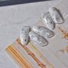 Tomoni Retro Japanese-Style Crystal Diamond Nail Art Stickers - Semi-Transparent Large Flowers MS507.
