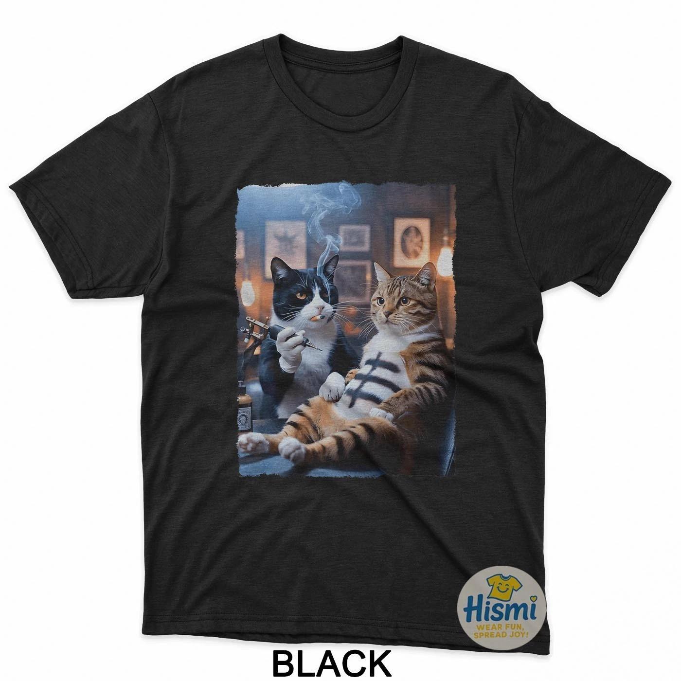 Cat Tattooing Cat Funny Meme Inked Kitty Humor Tattoo Artist T-Shirt S