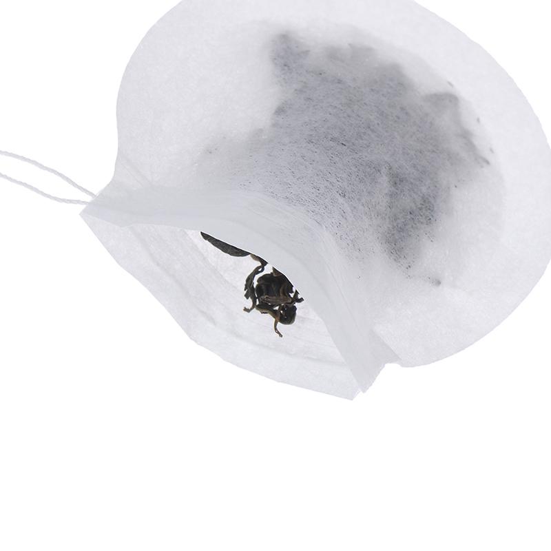 100Pcs White Round Tea Bags Empty Filter Paper Teabags With String For Herb Tea