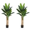 Set of 2 Artificial Indoor Plants 150 Cm Potted Banana Trees Decoration for Home, Office, Living Room, Bedroom