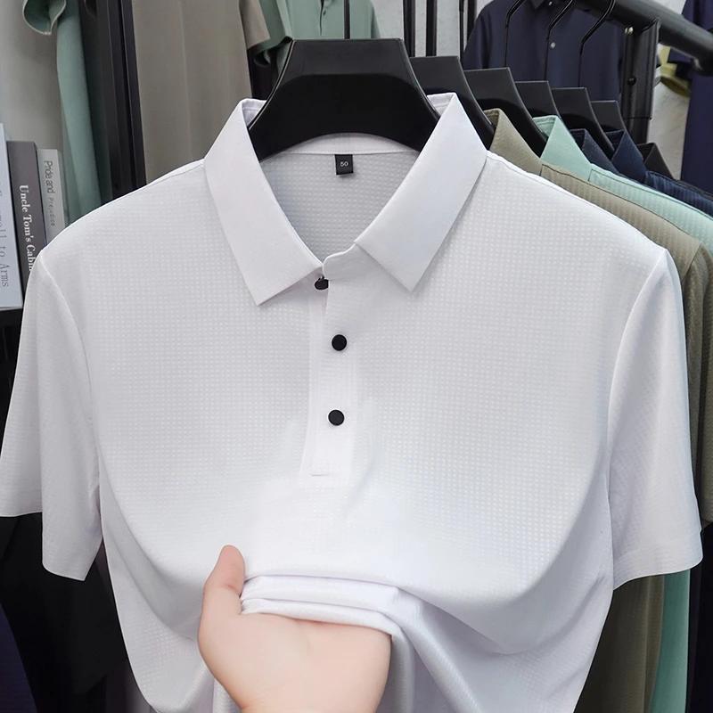 2026 New Men's Honeycomb Mesh Polo Shirt Wrinkle Resistant Quick Dry Fabric Short Sleeve For Office