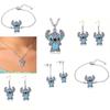 Lilo Stitch Cartoon Pendant Necklace With Rhinestone Embellishments For Fashion Summer Wear