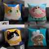 Cute Cartoon Cat Patterns Pillow Case Home Living Room Decoration Linen Pillowcover Pillow Cases Cushion Cover