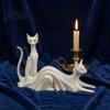 Solid Structure Desk Ornament 3D Printed Cat Ghost Buddy Cute Halloween Kitty Figurine for Matte White Table Centerpiece Office Shelf Spooky Kitten