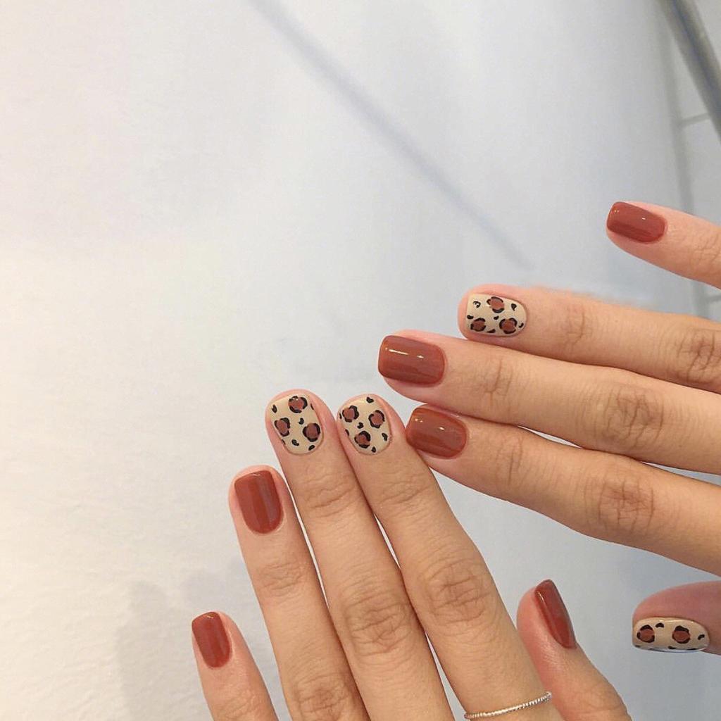 New Ins Leopard Print Nail Sticker Waterproof and Long-lasting European and American Nail Sticker Pregnant Women Can Use Nail Sticker