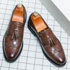 Luxury Men's Tassels Patchwork Patent Leather Shoes Designer Gentleman Loafers Moccasins Wedding Dress Footwear Zapatos Hombre