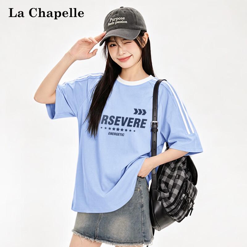 La Chapelle Women s American Retro Letter Print T-Shirt XL