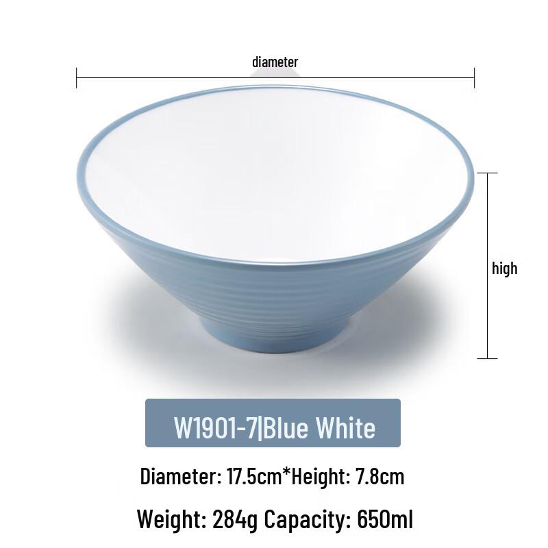 Tian Ya Jing Melamine Blue-White Noodle Soup Bowl