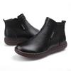 Mode Damen Chelsea Boots Damen Echtleder Schuhe Handgefertigt Reißverschluss Flache Damen Stiefeletten Damen Retro Schuhe Plateau Schuhe