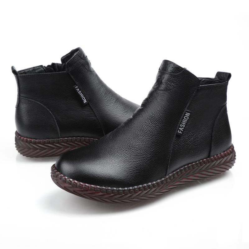 Mode Damen Chelsea Boots Damen Echtleder Schuhe Handgefertigt Reißverschluss Flache Damen Stiefeletten Damen Retro Schuhe Plateau Schuhe