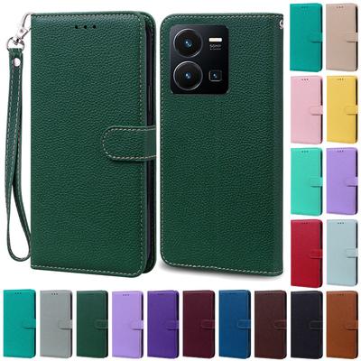 Y35 Case for Vivo Y35 Case Soft TPU Wallet Flip Cover For Vivo Y35 4G 2022 Shockproof Leather Cover For Vivo Y35 Coque Fundas