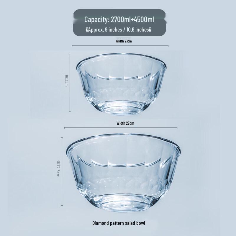 Jingbaodi Transparent High-Temperature Glass Bowl Set