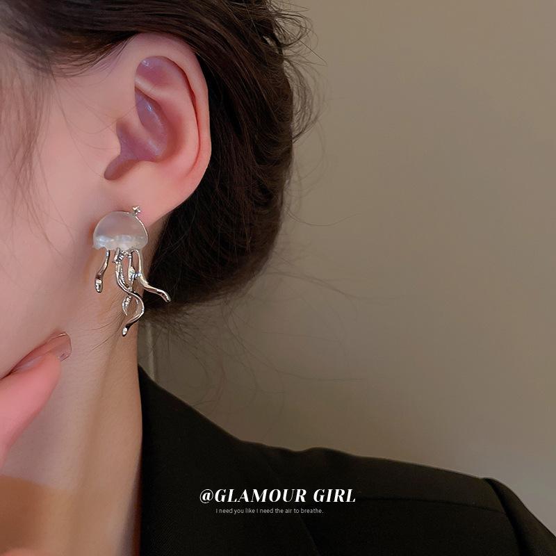 Frosted Jellyfish Earrings - Creative Design with Sweet and Cool Style