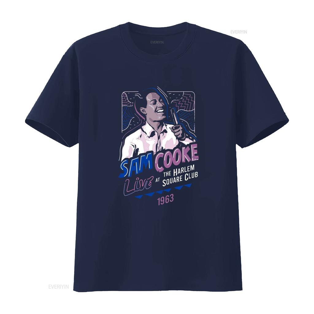 Vintage Sam Cooke Live im Harlem Square Club 1963 T-Shirt Schwere Baumwolle Schwarz Volle Größe vintage Gewaschen Mann Lässig Leicht