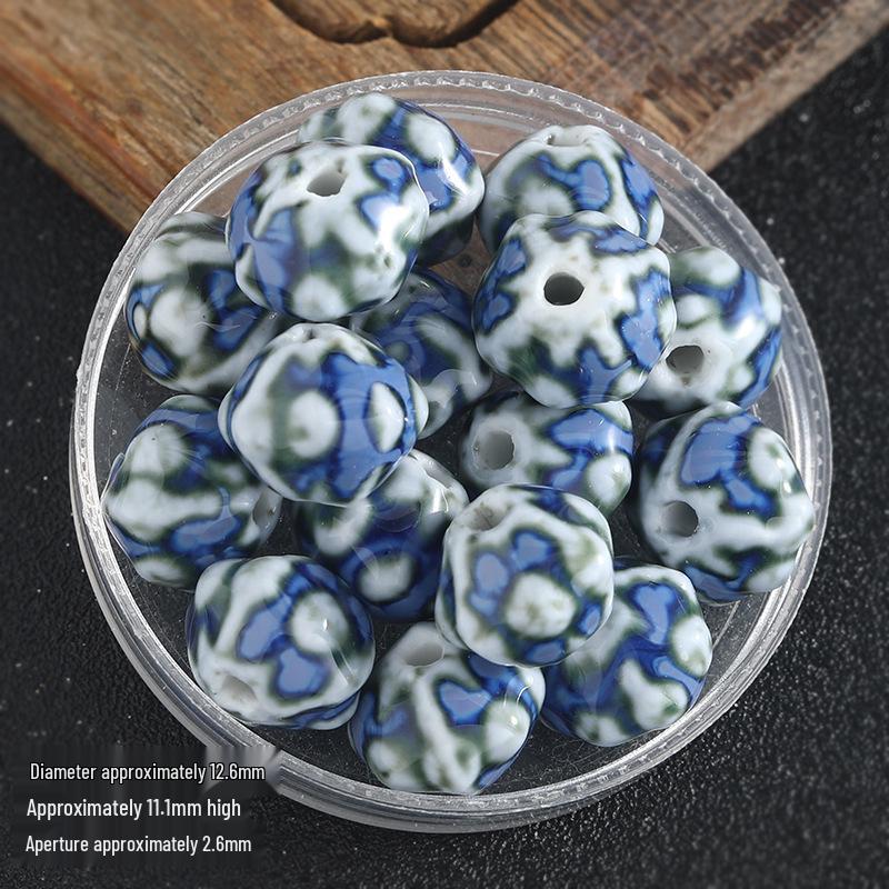 Retro Colored Irregular Ceramic Rhombus Beads for Bracelets