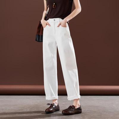 SOFSIL Women's Vintage High-Waisted Cropped Straight Jeans