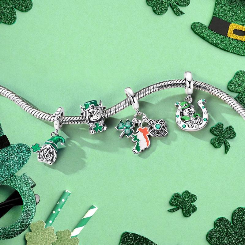 Original Charm Bead Pendant Copper St. Patrick'S Day Dwarf Bear Horse Butterfly Charm Fit Bracelet Diy Jewelry Gift