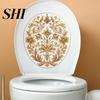 Peel And Stick Bathroom Decor Vintage Flower Toilet Sticker Removable Self-adhesive Waterproof PVC Living Delicate Room Wall Art Lid Decoration Decal