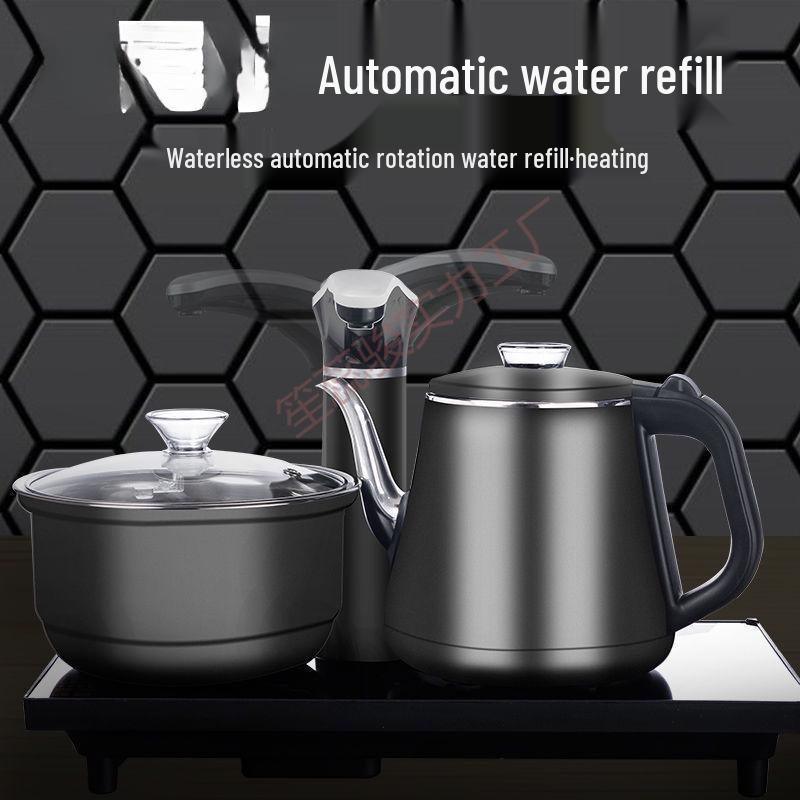 Automatic Water-Filling Tea Set with Induction Cooker: Teapot, Tray, and Kettle for Living Room