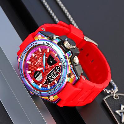 Luxury Sport Watches Digital Double Watch Mens Student Electronic Sport Wristwatches Boy Gift