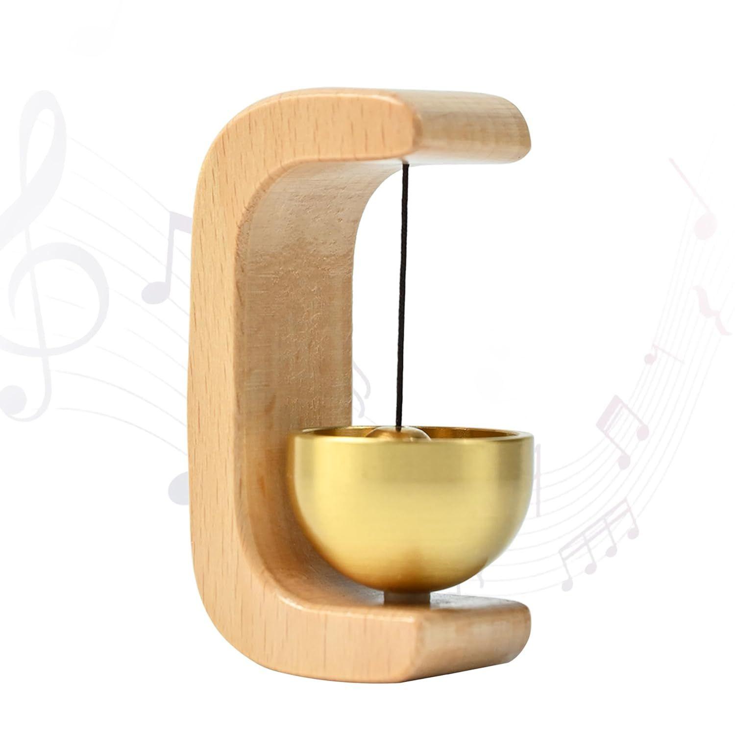 

Деревянный магнитный дверной звонок для входа в дом | Буковый деревянный колокольчик с латунным звуком | Декоративный для холодильника, стекла, прихожей