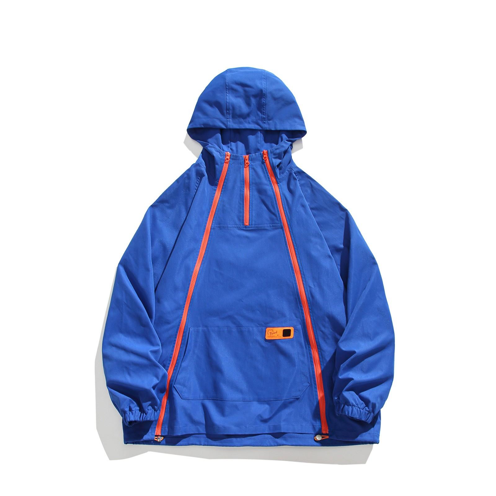 

Осенняя новая мужская куртка с капюшоном, пальто, повседневный цветной контрастный топ для мужчин XXXXXL синий