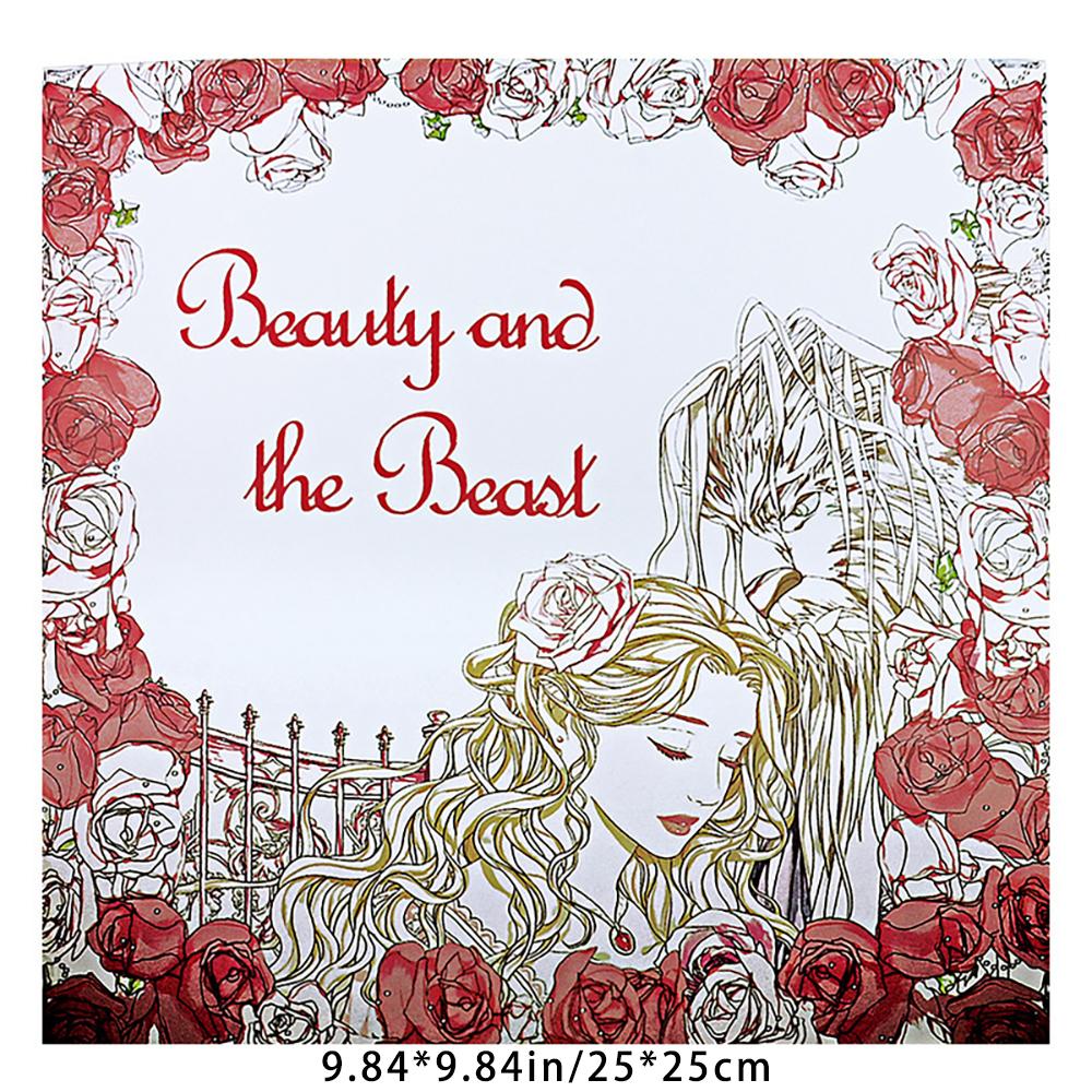 12 sheets/24 pages Secret Garden Stress Relief Hand drawn Coloring Book Adult Painting Coloring Book