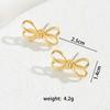 Sweet Korean Version Korean Bow Earrings Personalized Hollow Multi-layer 18K Gold Stud Earrings Versatile Internet Celebrity Earrings