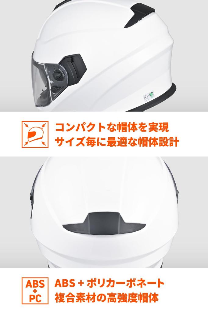 Daytona Motorcycle Helmet Full Face SG Standard Pinlock Seat Included Inner Visor Equipped White M Size 46489 ABS+PC DN-002CP (57-58cm)