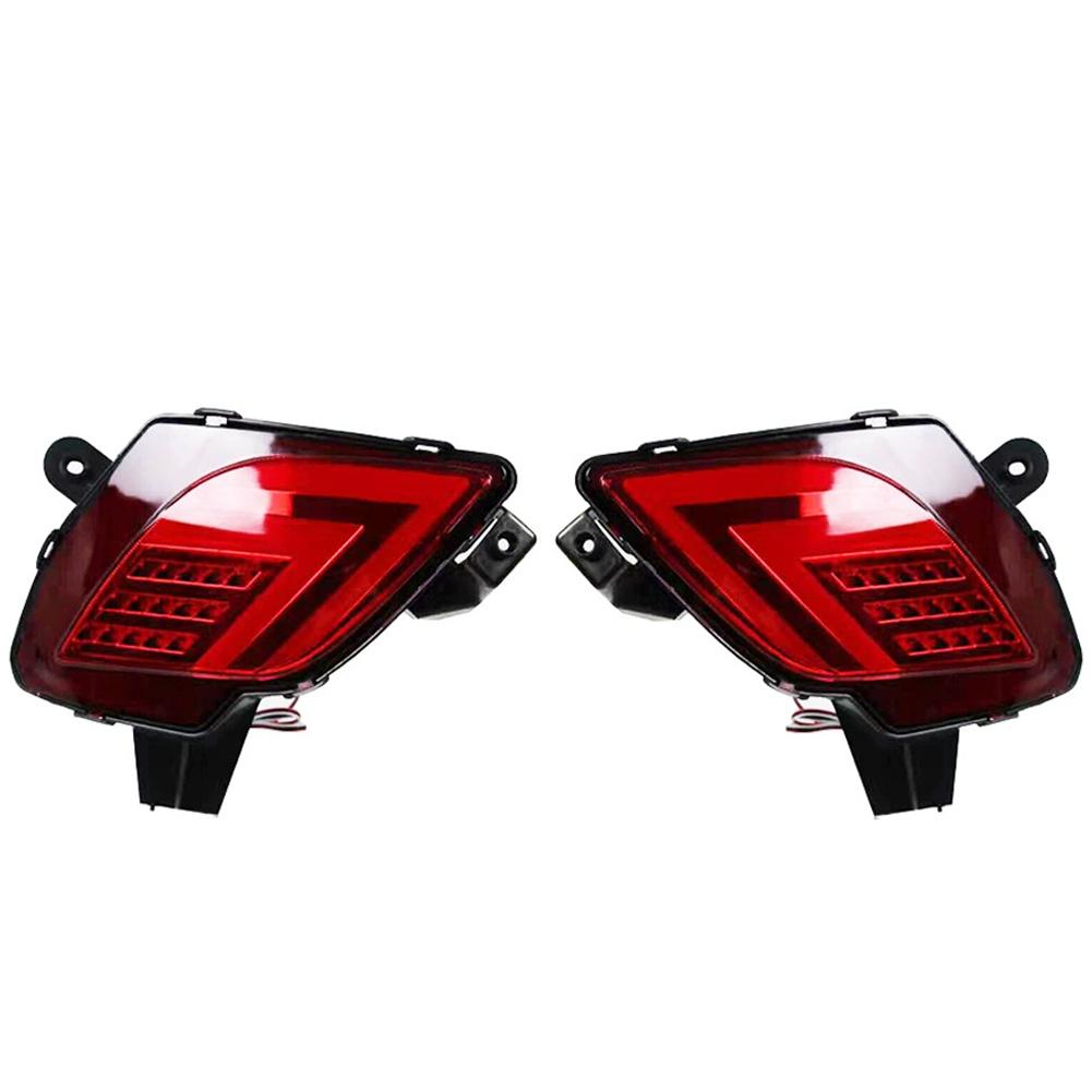 1 Pair Auto LED Rear Bumper Reflector Lights Driving Brake Warning Dynamic Turn Signal Lamps for Mazda CX5 CX-5 2012 - 2016 DC12V