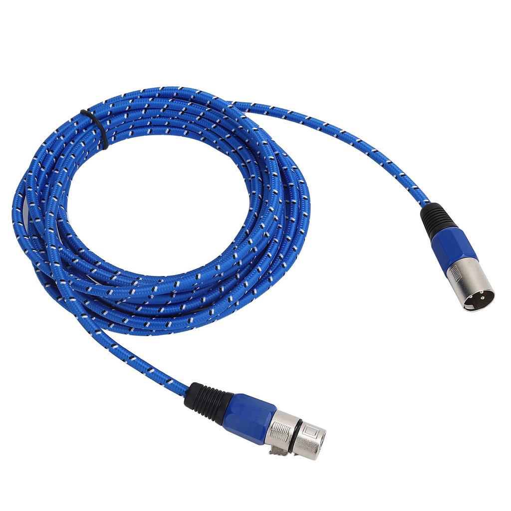 Microphone Cable Blue Woven 3 Pin XLR Male To Female O Cable Accessory 5m  16.4ft