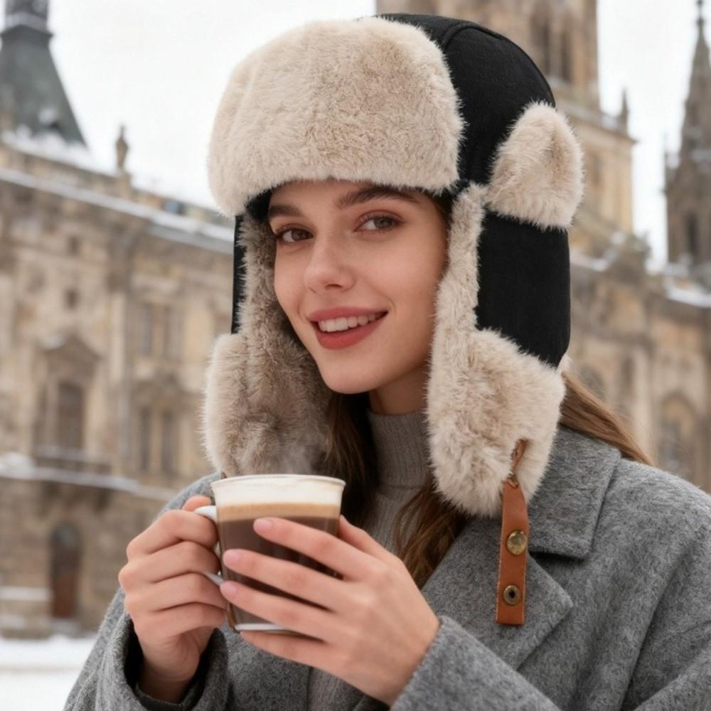 Thickened Winter Plush Hat Fleece Earflap Hat Fashion Ear Protective Hat Women